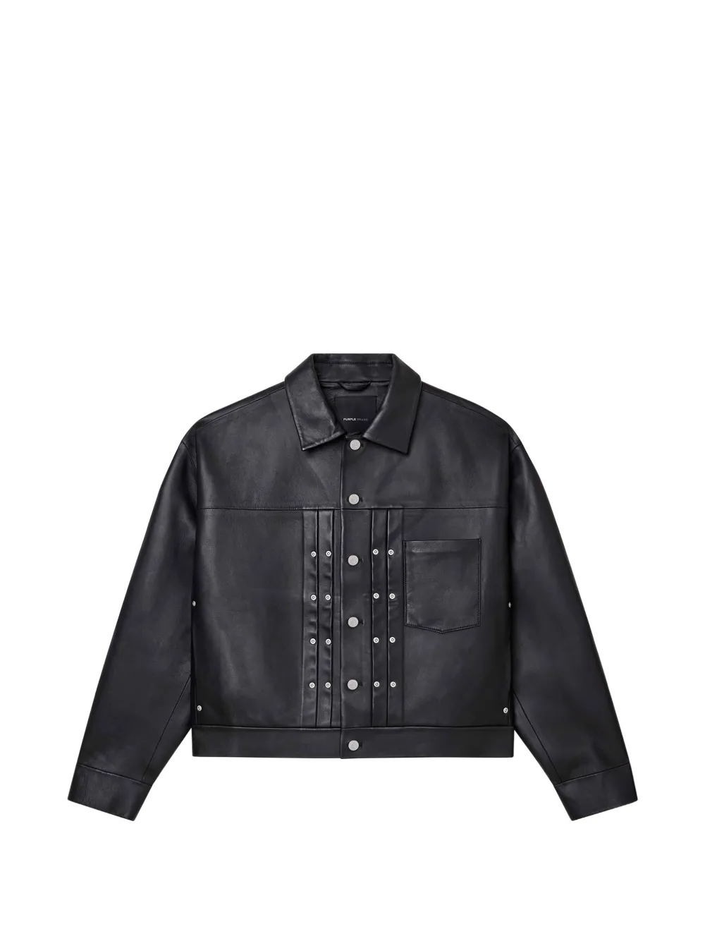 Purple Brand stud-embellished leather jacket - Nero