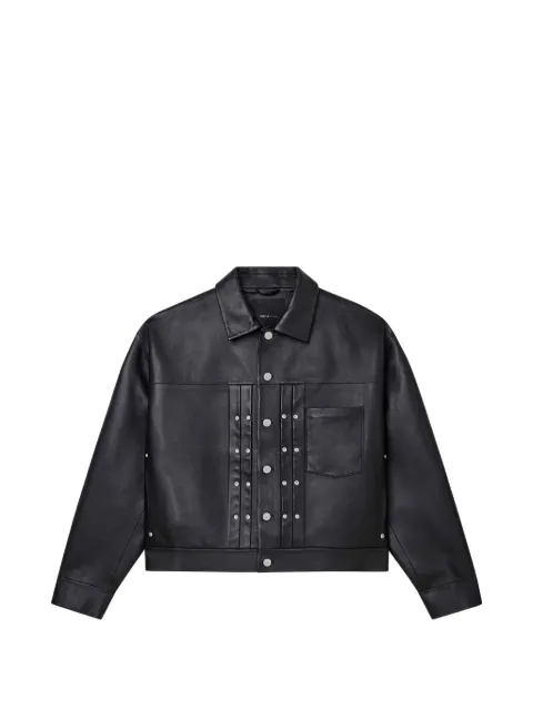 Purple Brand stud-embellished leather jacket