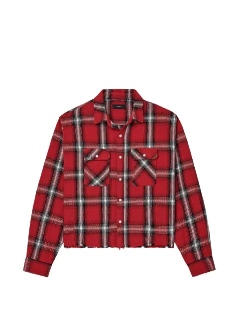 Purple Brand check raw-edge shirt