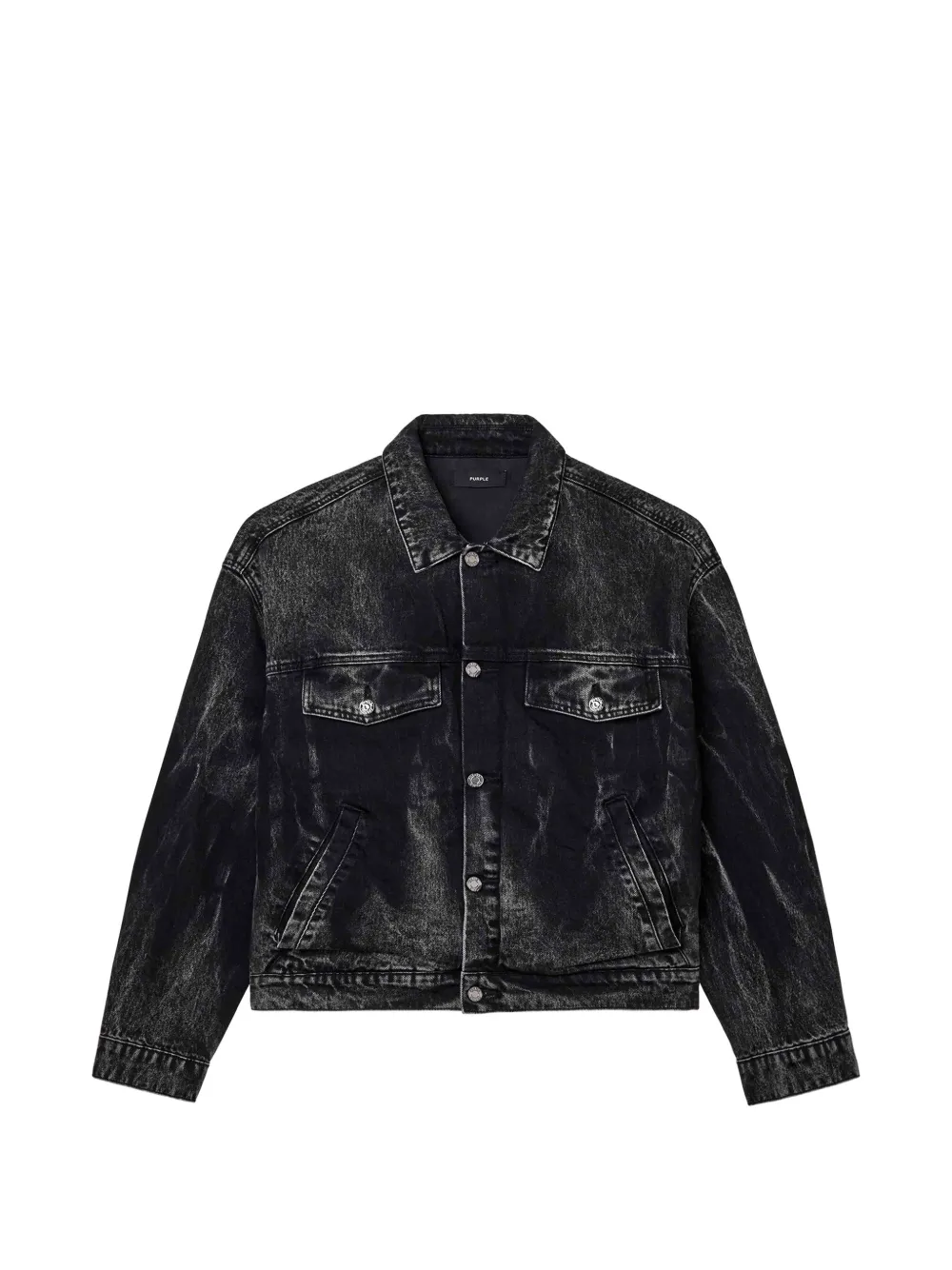 Purple Brand tie-dye denim jacket - Nero