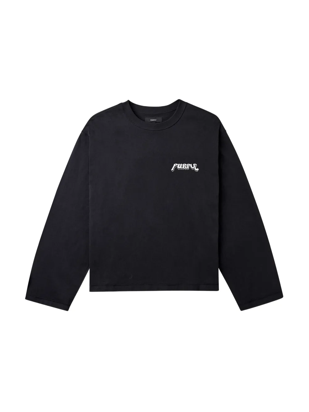 Purple Brand logo-print cropped sweatshirt Zwart