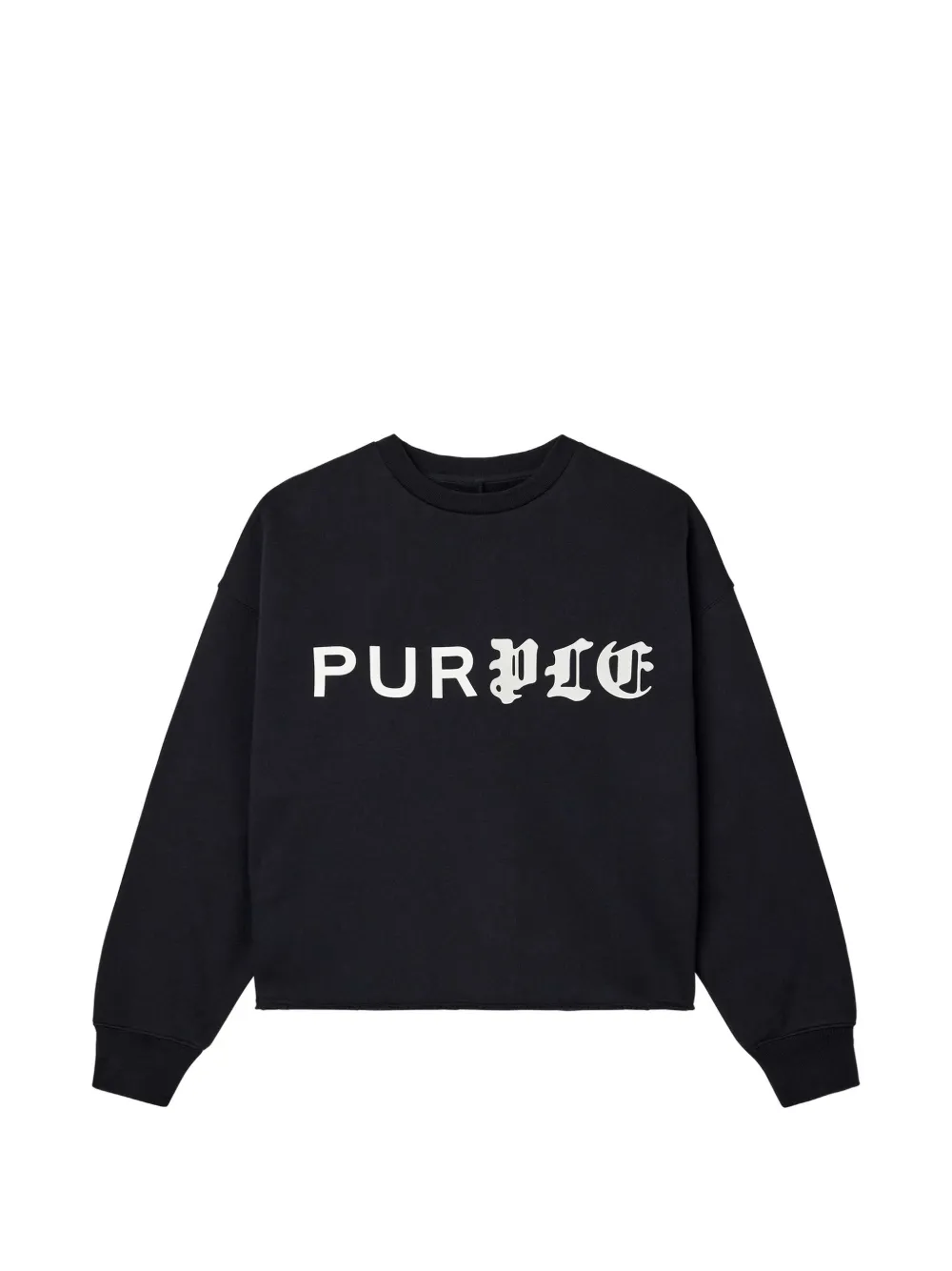 Purple Brand Half & Half logo-print raw-cut sweater