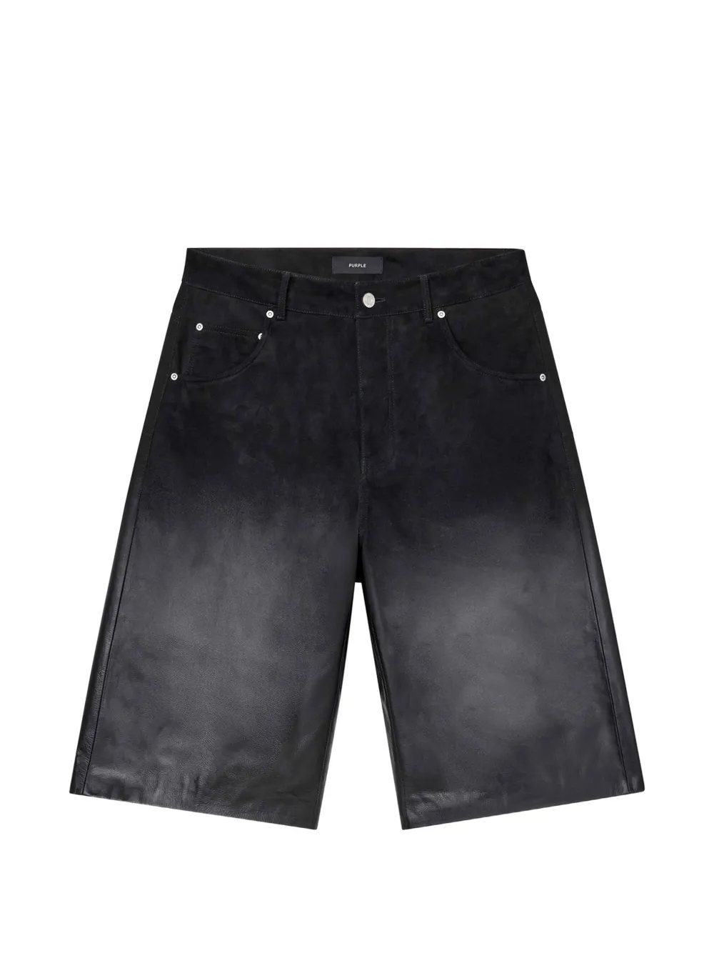 Purple Brand gradient leather shorts - Nero