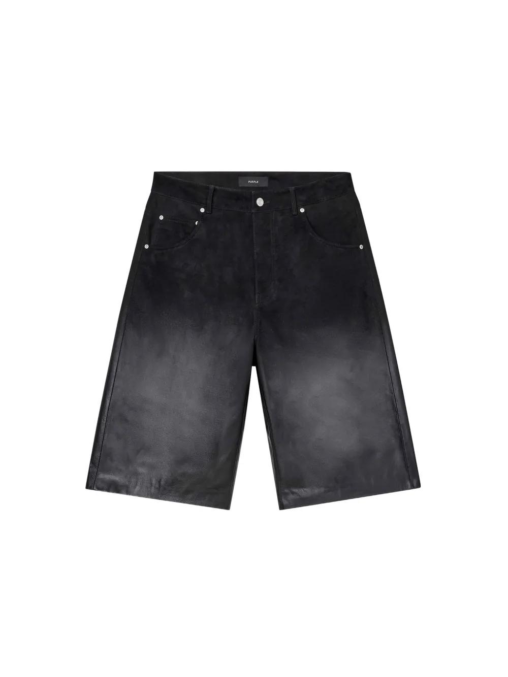 Purple Brand Leren shorts met kleurverloop Zwart