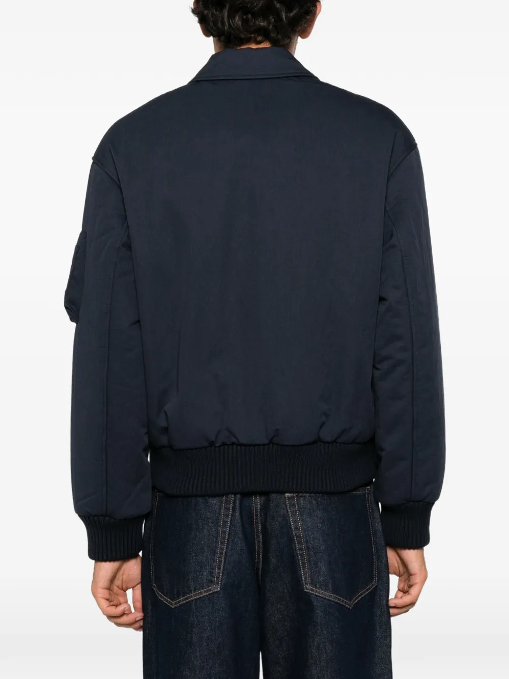 Maison Kitsuné Bomberjack met logopatch Blauw