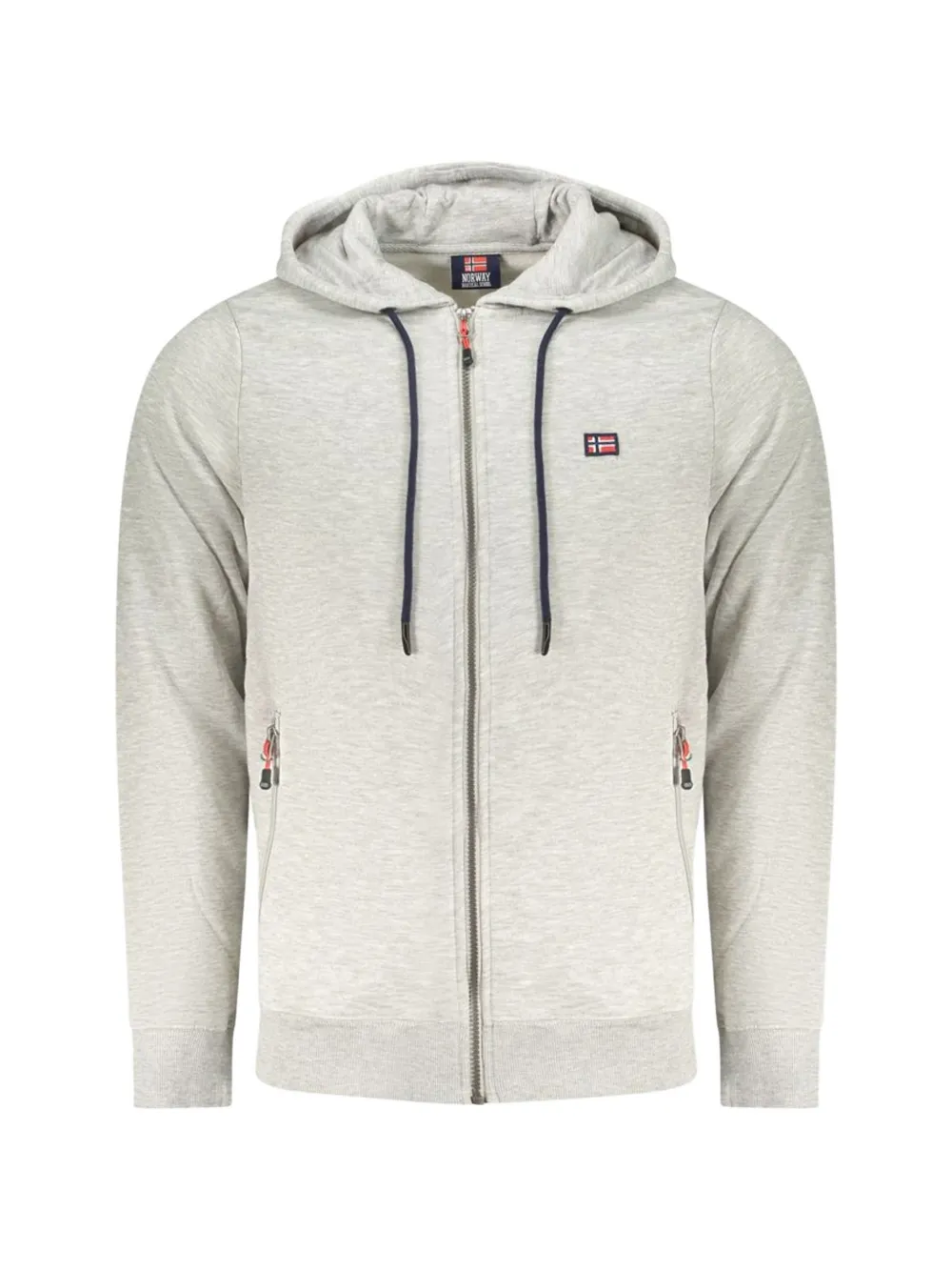Norwegian Rain logo-patch zip-up hoodie