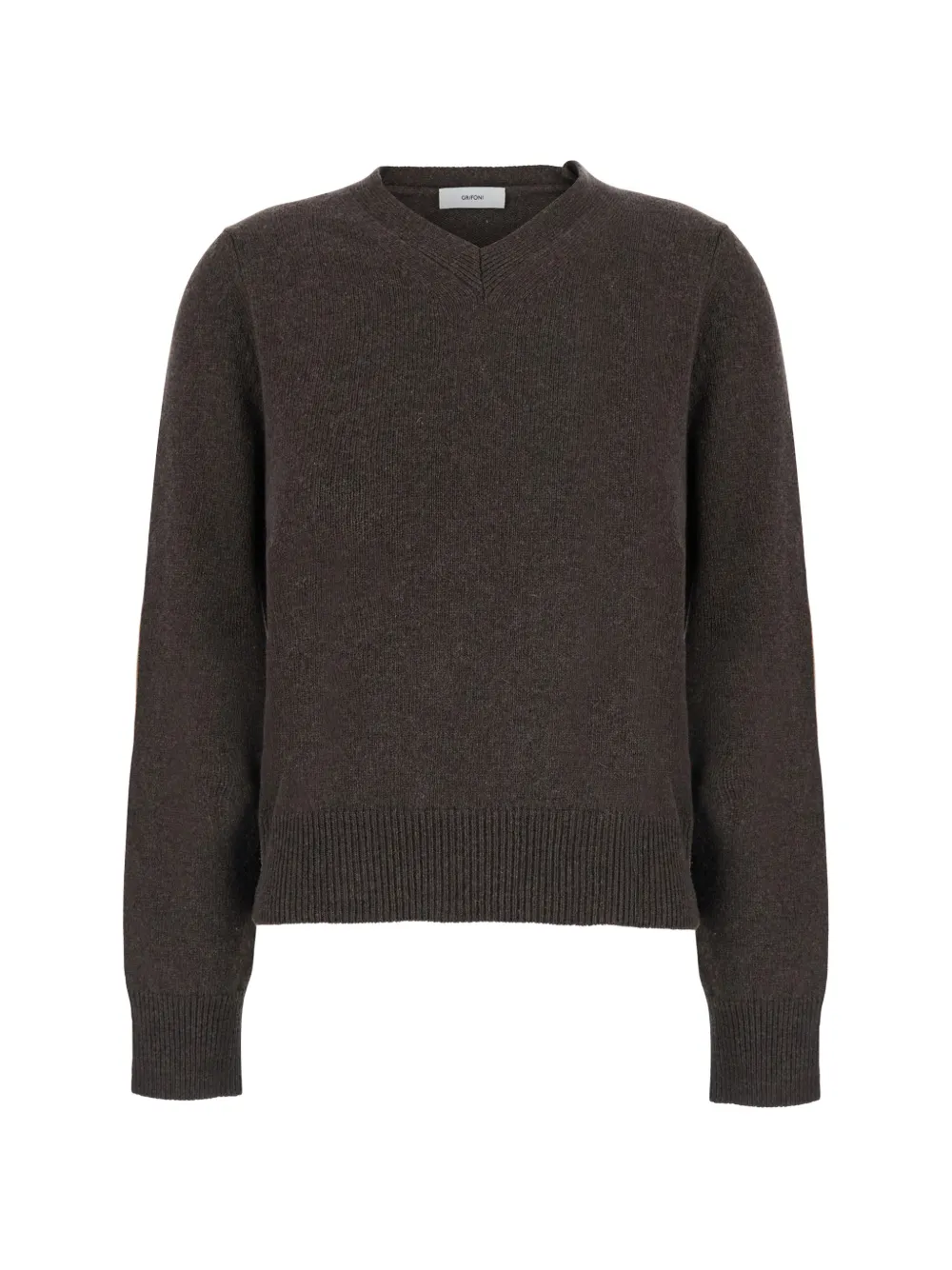 Grifoni V-neck elbow-patch sweater