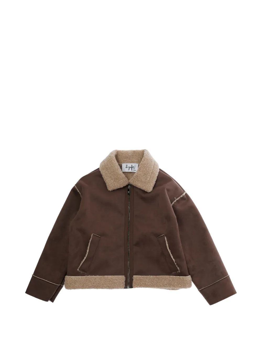 Il Gufo faux-shearling-trim coat Bruin