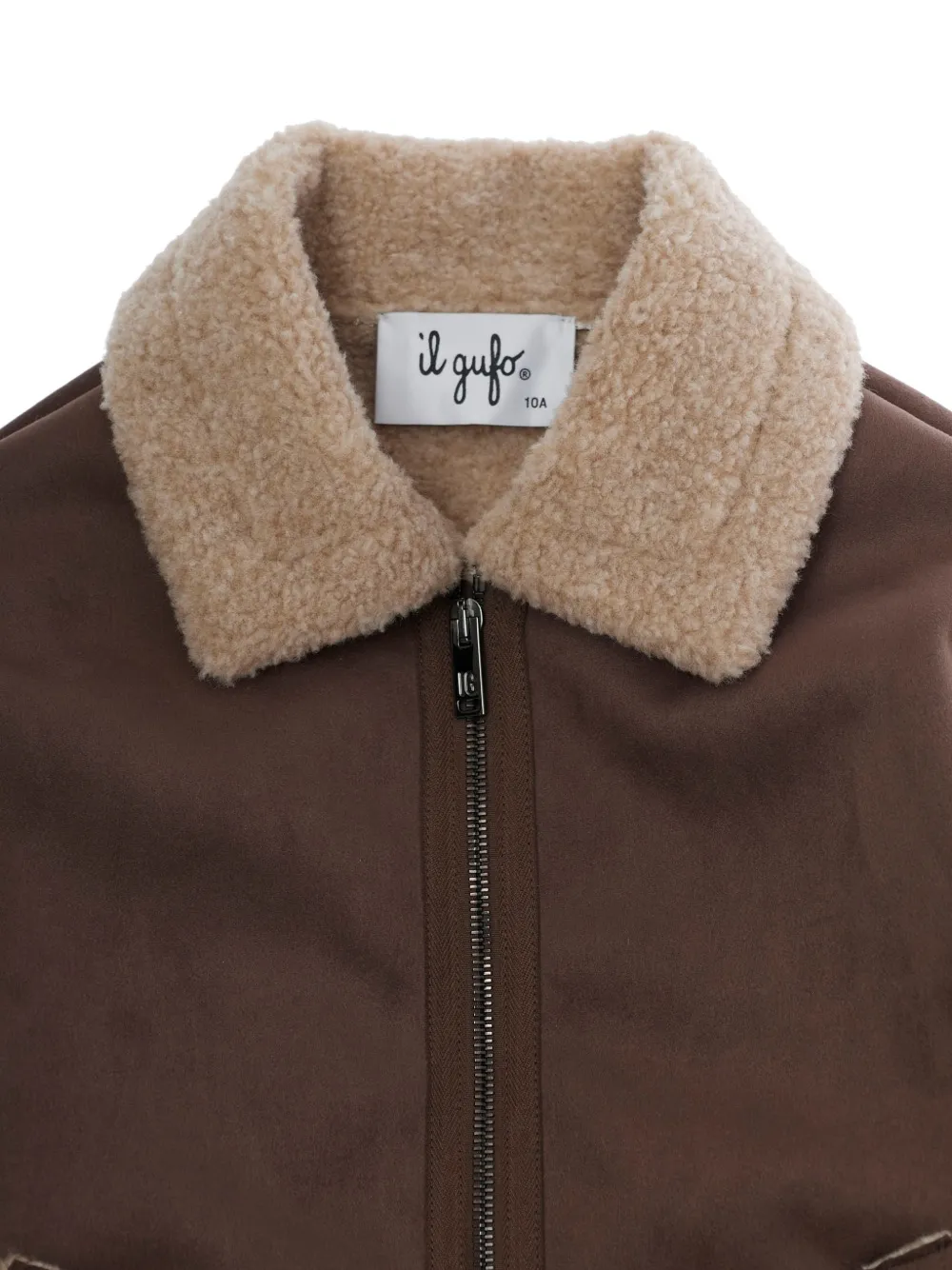 Il Gufo faux-shearling-trim coat Bruin