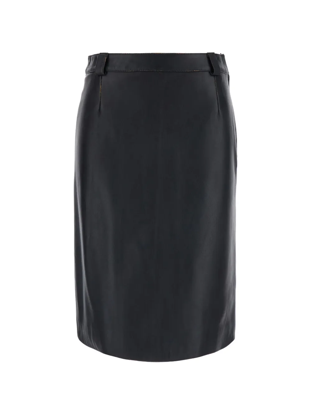 Grifoni rear-slit leather skirt