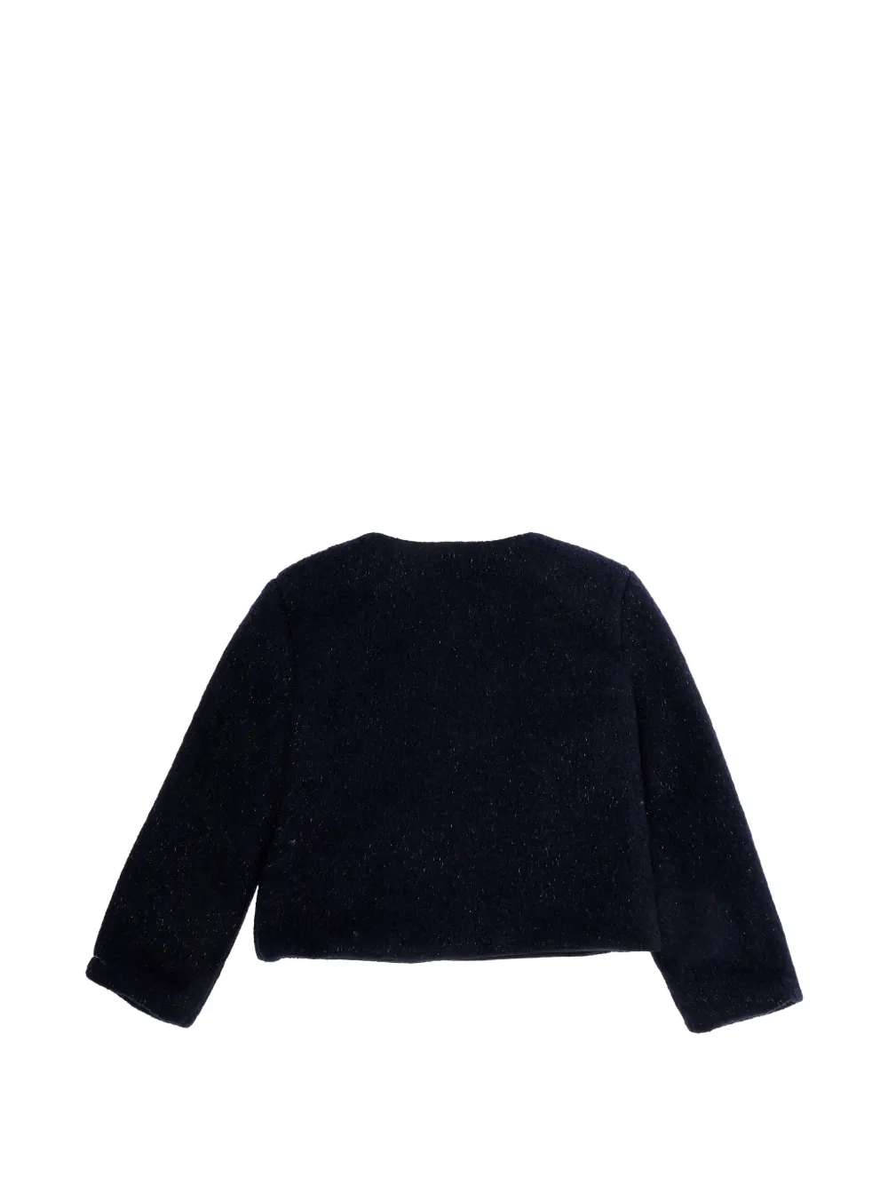 Il Gufo Kraagloos jack met metallic draad Blauw