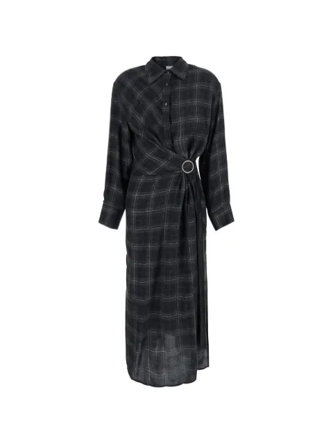 RAME check-pattern midi shirt dress