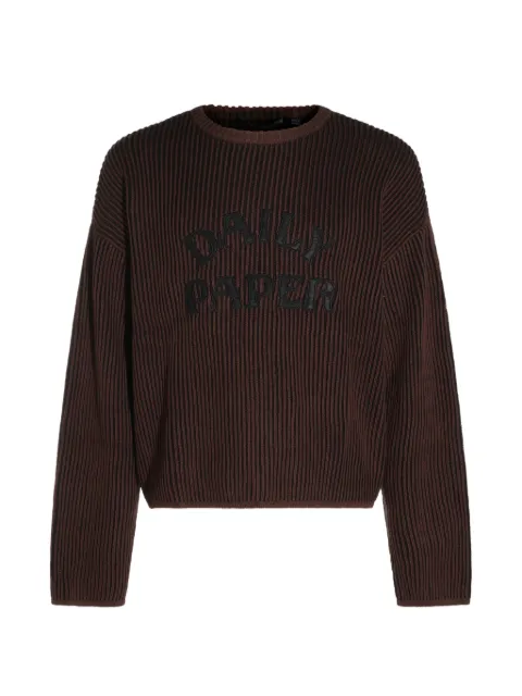 Daily Paper Mole Dias logo-patch ribbed-knit sweater