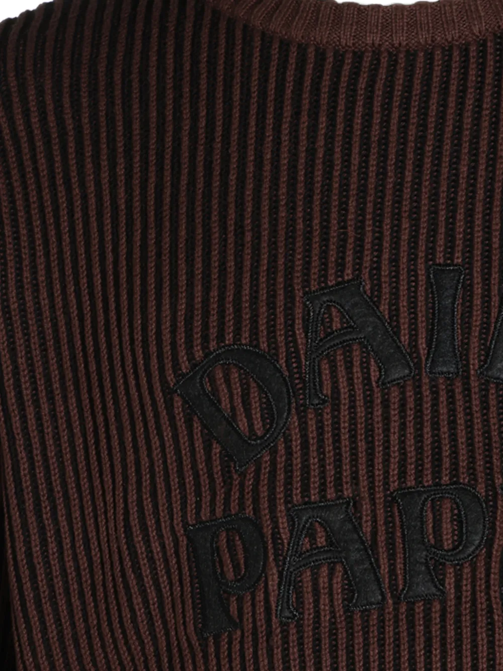 Daily Paper Mole Dias logo-patch ribbed-knit sweater Bruin