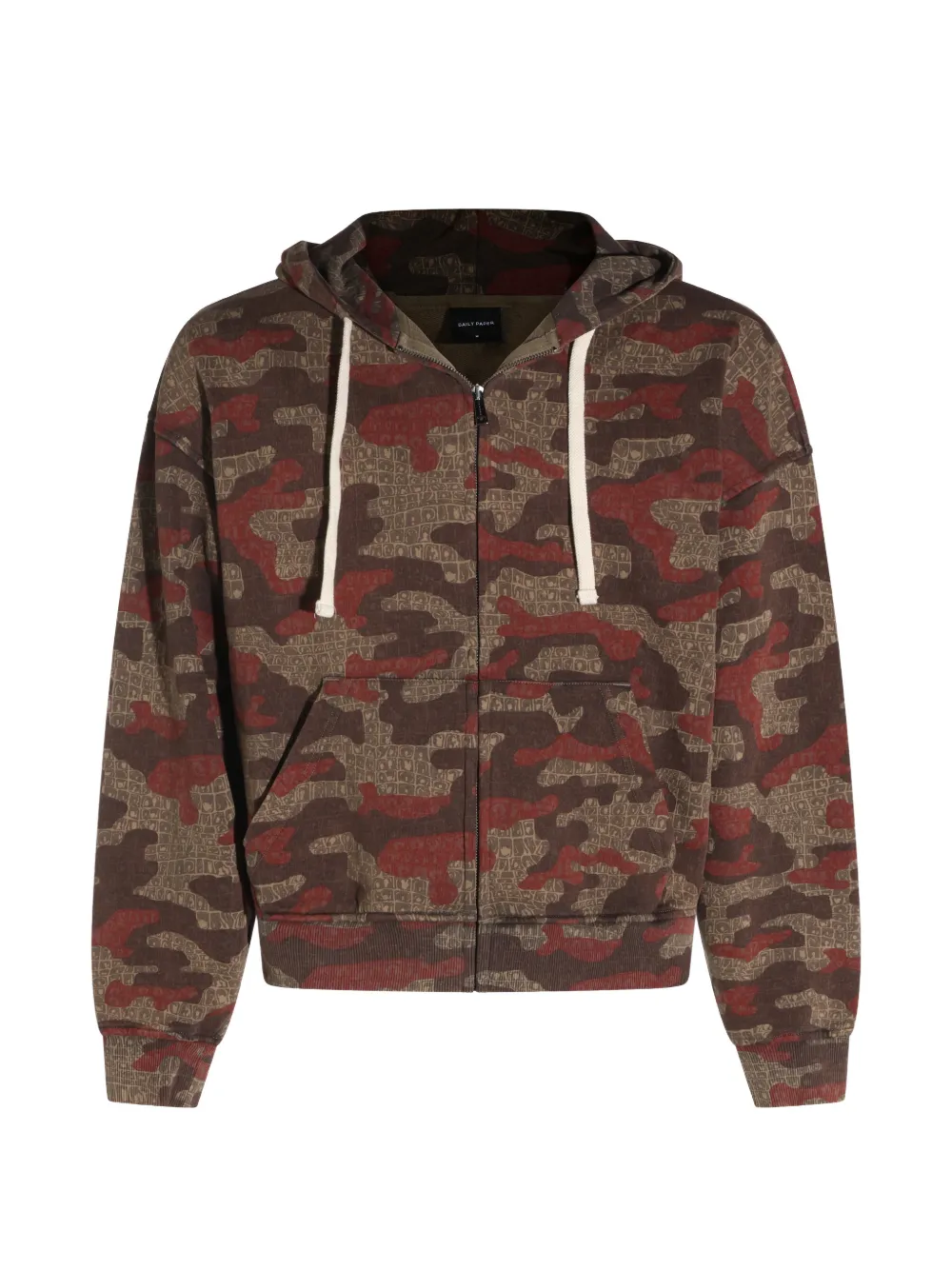 Daily Paper camouflage-print zip-up hoodie - Marrone