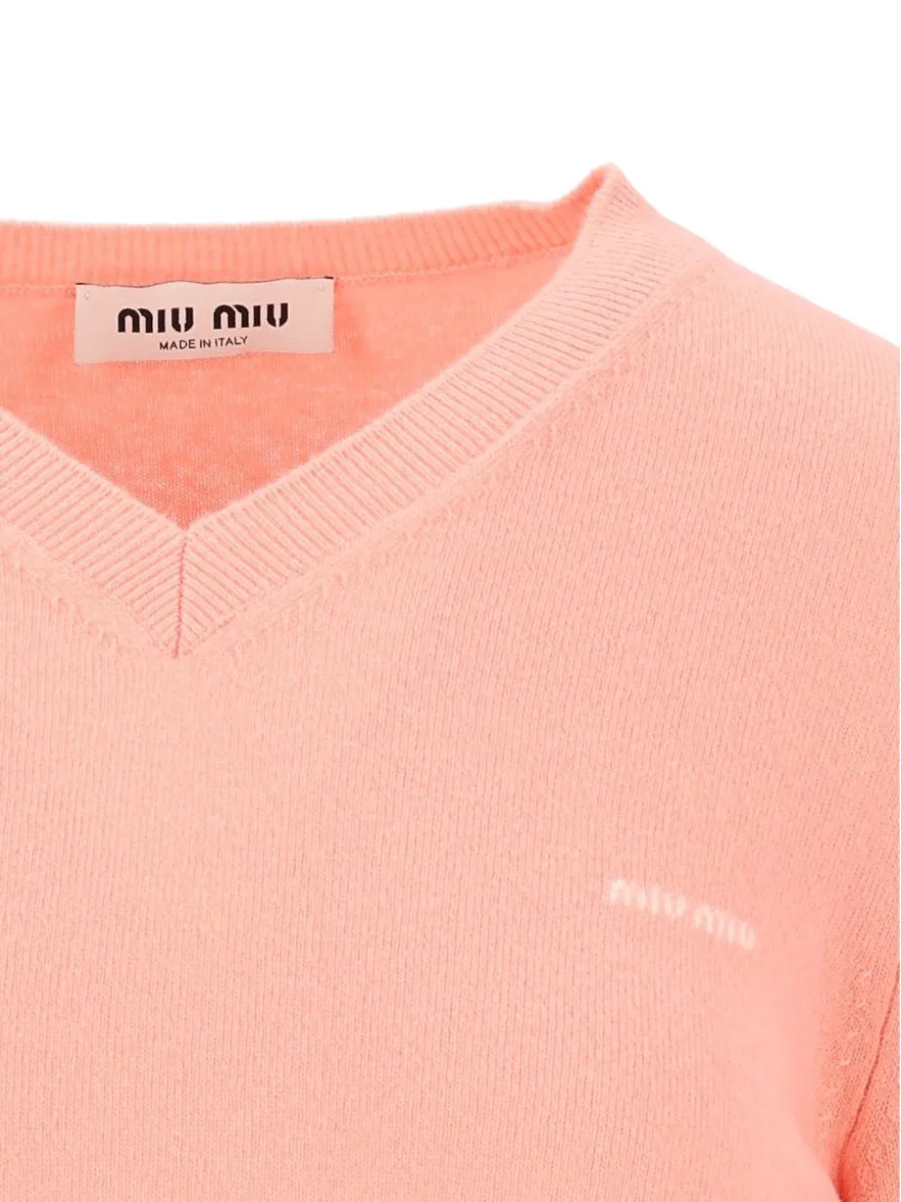 Miu Wollen vest met V-hals Roze