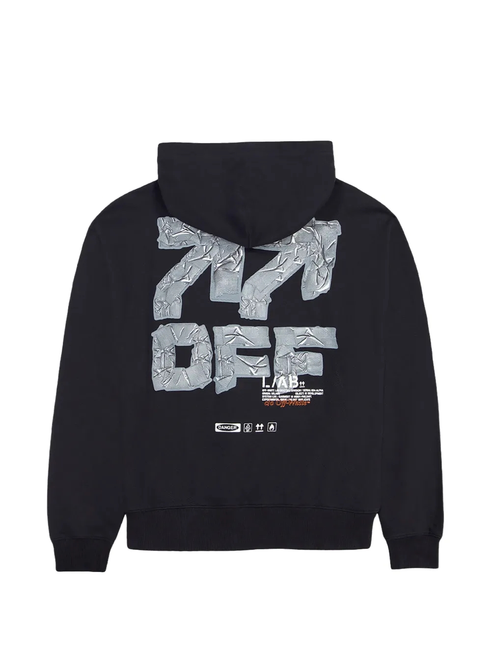 L ab c o Off-White Duct Tape graphic-print hoodie Zwart