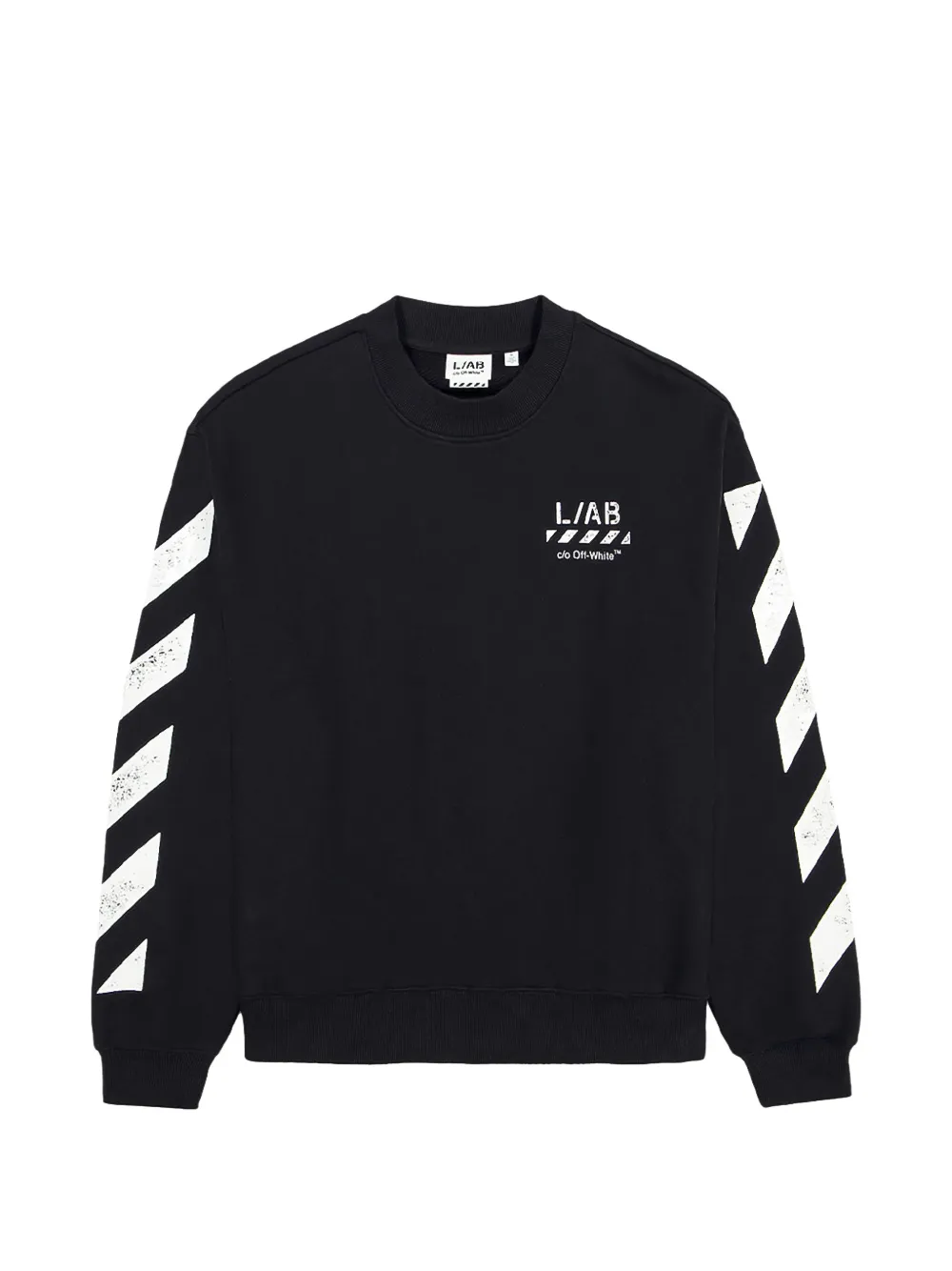 L/ab c/o Off-White Diagonal crew-neck sweatshirt