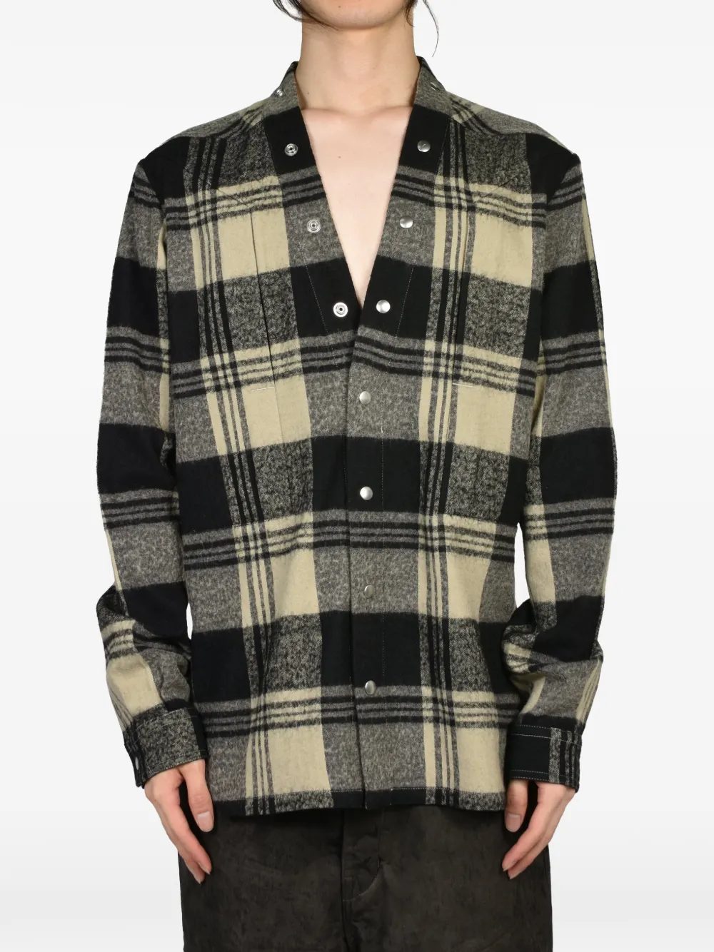 Rick Owens Larry Fogpocket overhemd met V-hals Beige