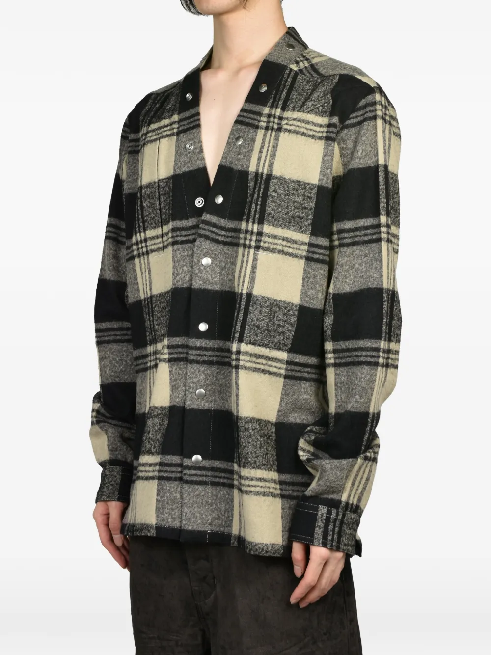 Rick Owens Larry Fogpocket overhemd met V-hals Beige