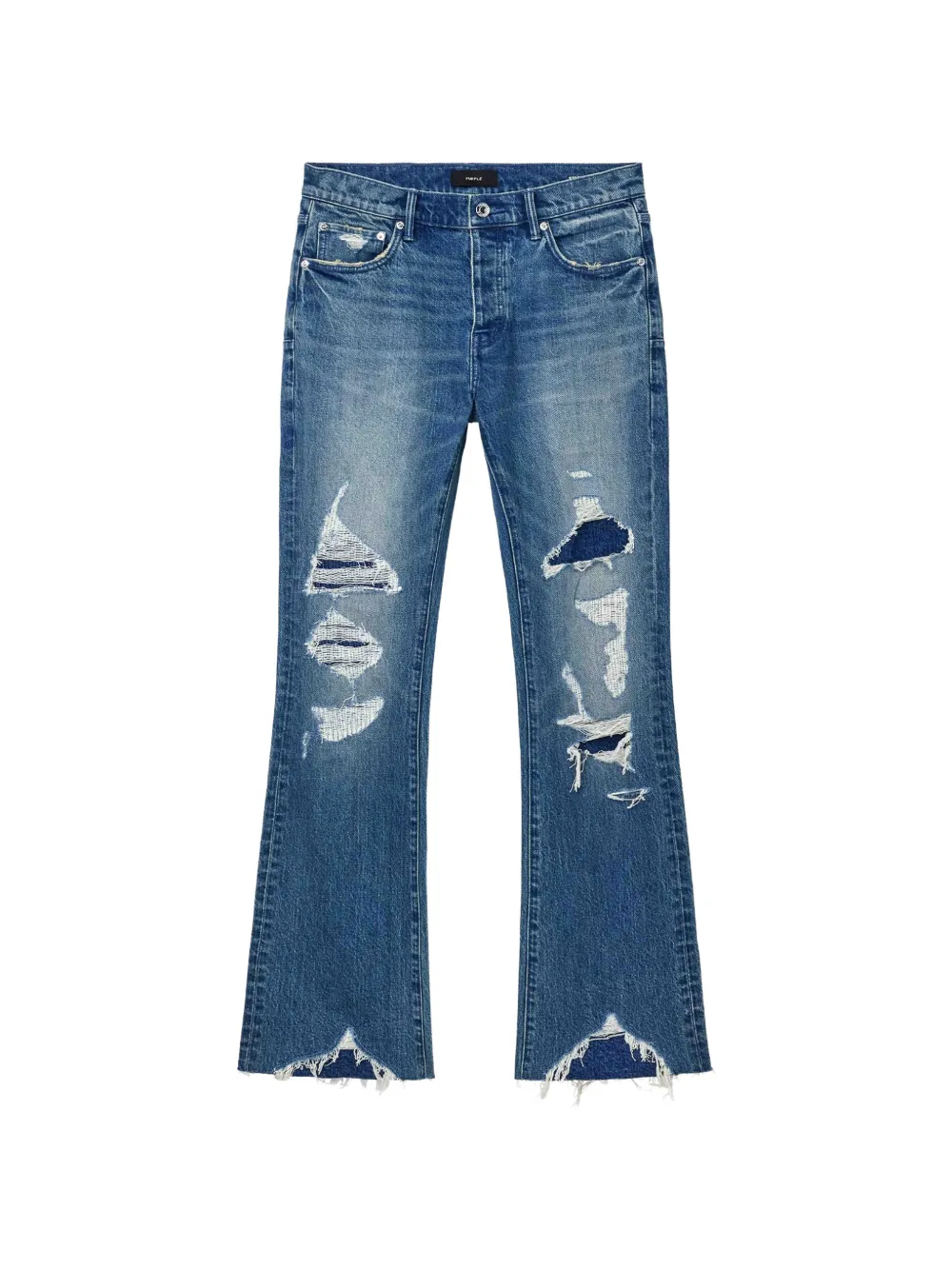 Purple Brand distressed bootcut jeans - Blu