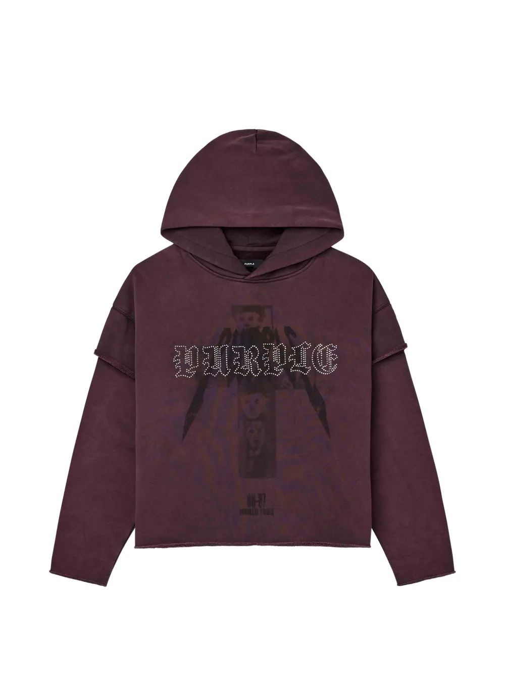Purple Brand Gelaagde hoodie verfraaid met stras Paars
