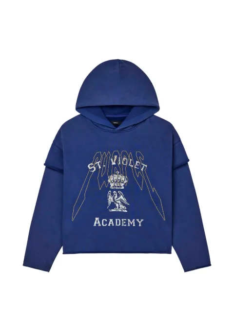 Purple Brand St. Violet graphic-print layered-sleeve hoodie