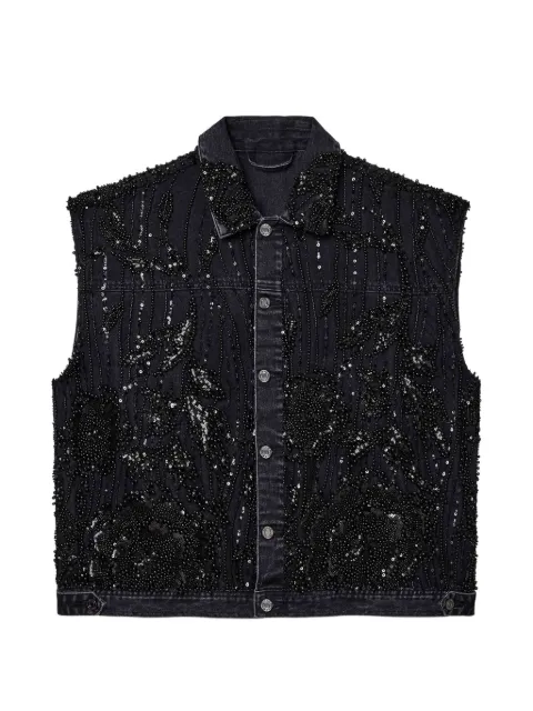 Purple Brand bead-embellished denim vest