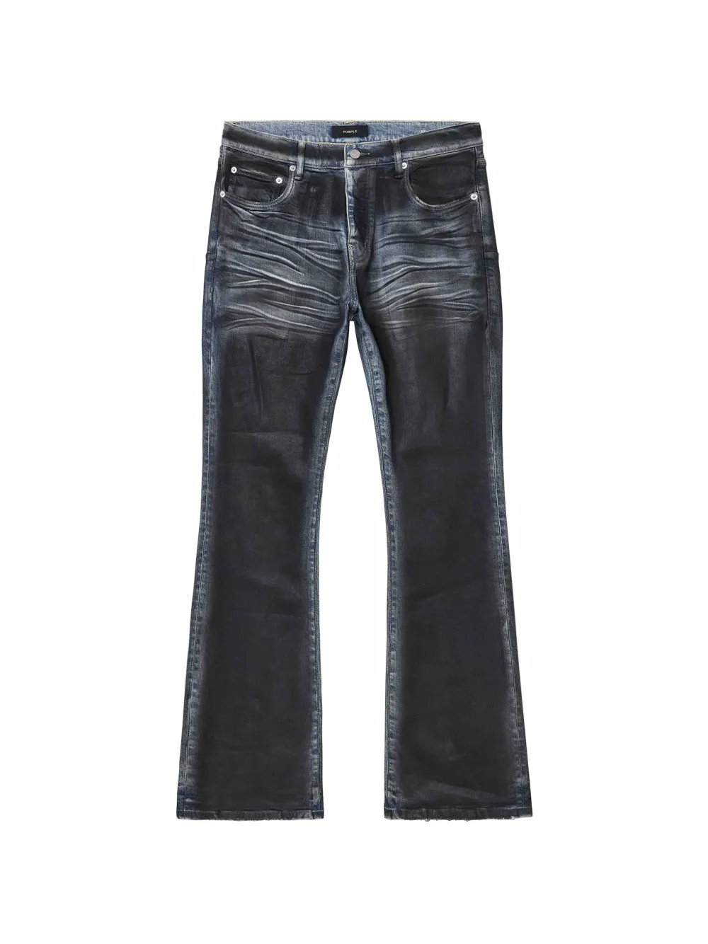 Purple Brand P004 dirty-coated flared jeans - Nero