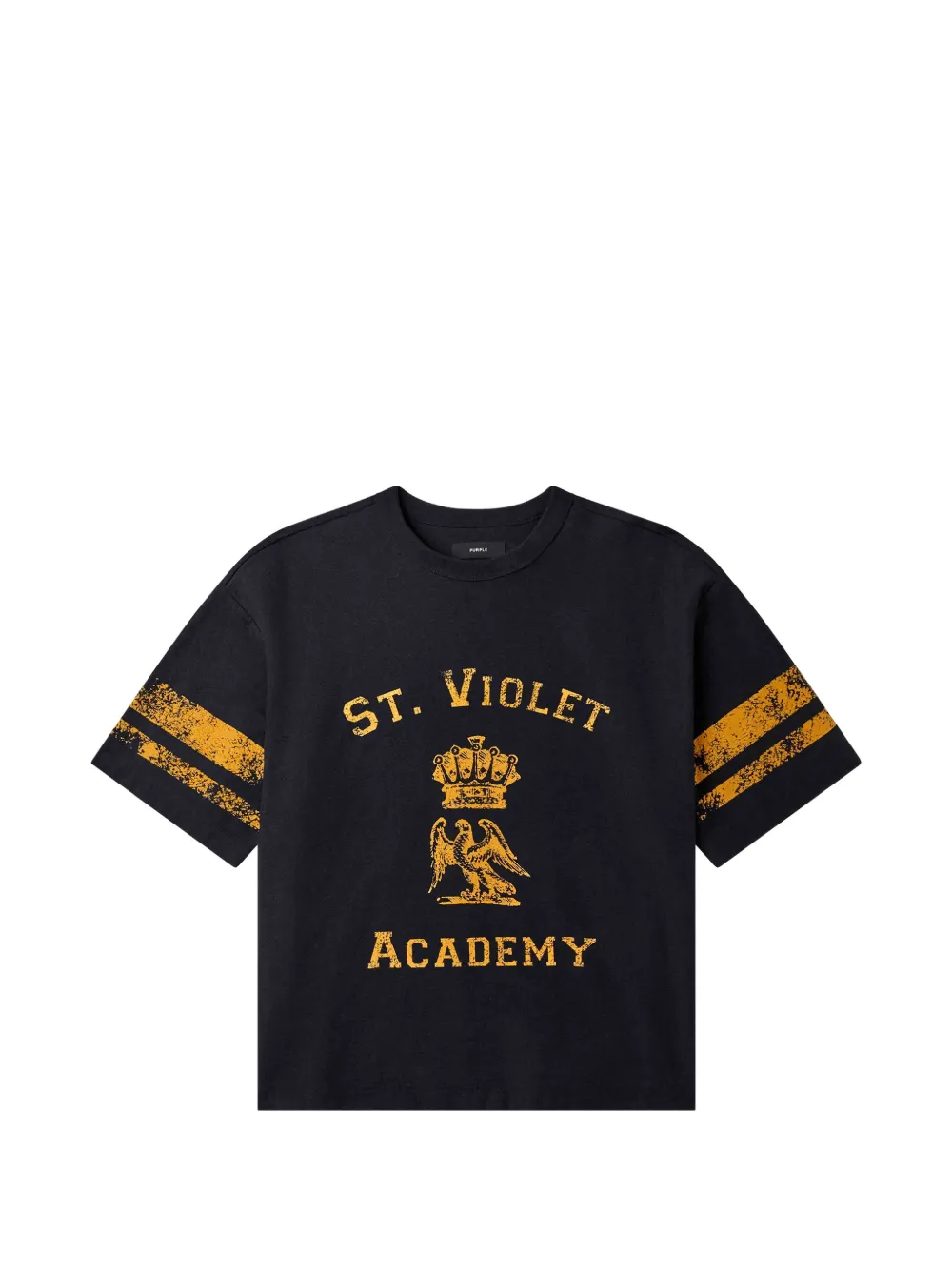 Purple Brand St. Violet jersey T-shirt met grafische print Zwart