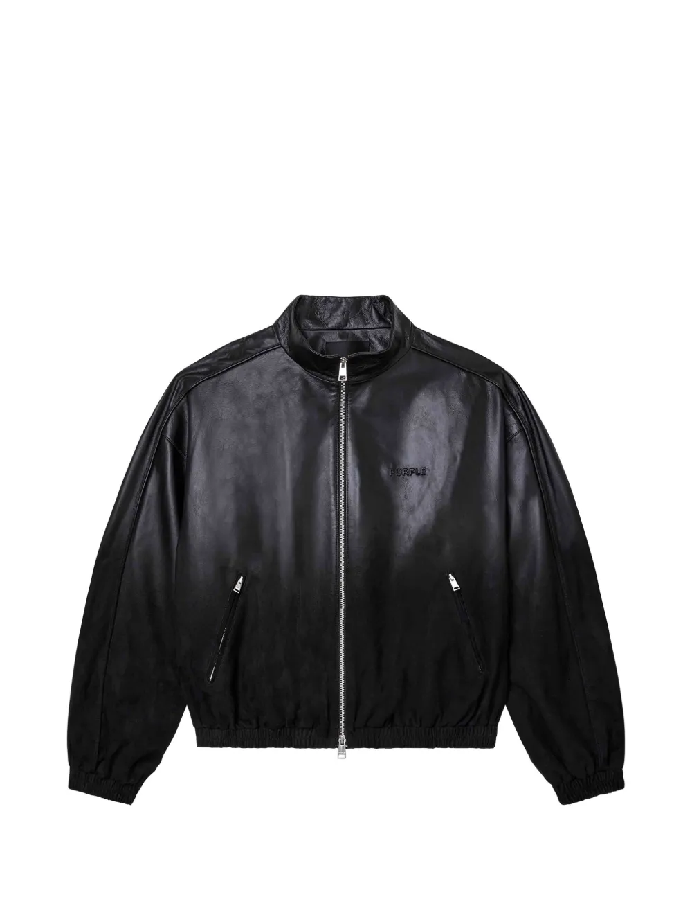 Purple Brand leather bomber jacket - Nero