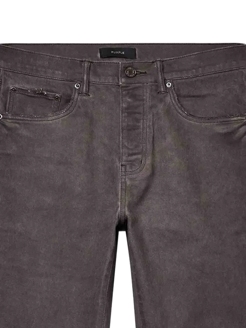 Purple Brand Overgeverfde gerafelde jeans Bruin