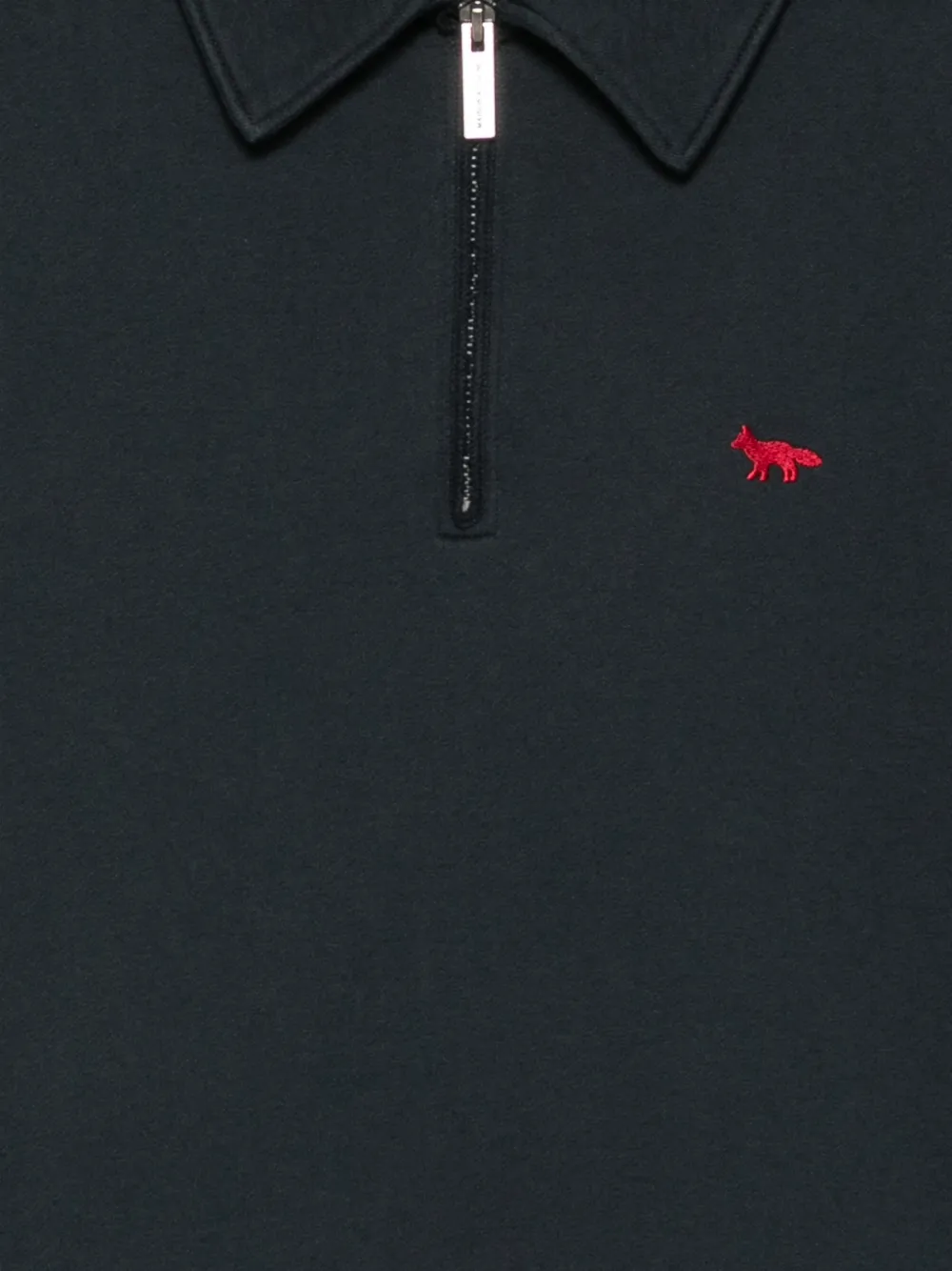 Maison Kitsuné Trui met halve rits en vossen-patch Blauw