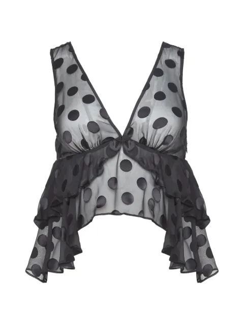 Fleur Du Mal polka-dot ruffled blouse