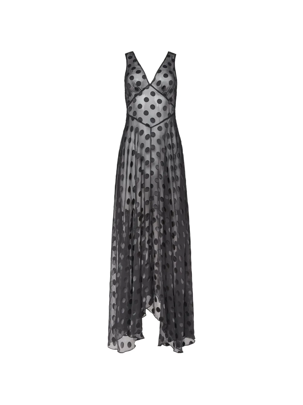 Fleur Du Mal polka-dot sheer midi dress - Nero