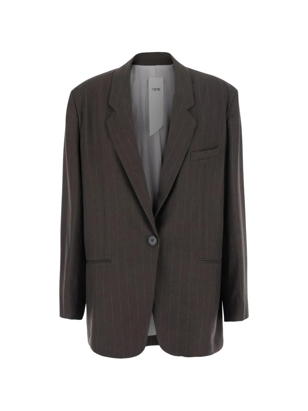 Rame Pinstripe-pattern Single-breasted Blazer In Brown