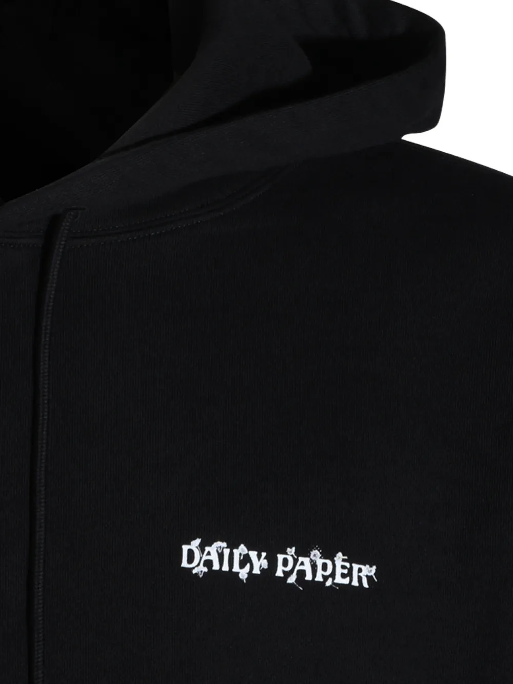 Daily Paper Black Wish Plant Shield graphic-print drawstring hoodie Zwart