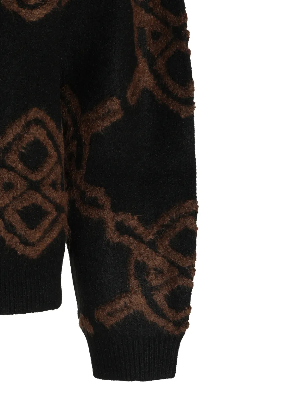 Daily Paper Black Shield monogram-pattern zip-up sweater Zwart