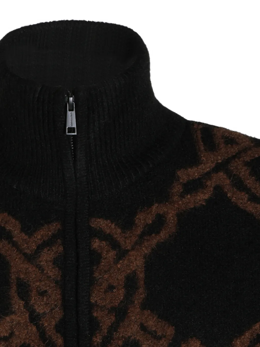 Daily Paper Black Shield monogram-pattern zip-up sweater Zwart