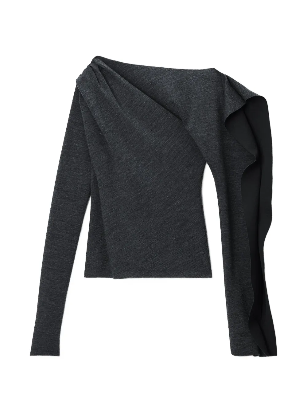 Alexander Wang off-shoulder ruffled sweater - Grigio