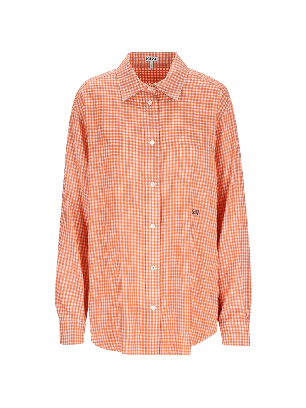 LOEWE Anagram-embroidered micro-checked shirt