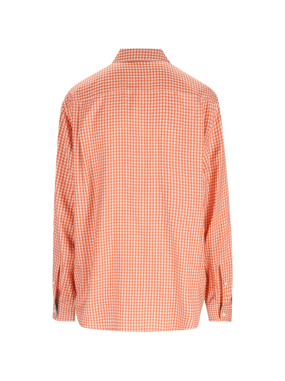 LOEWE Fijn geruite blouse met Anagram-borduurwerk Oranje