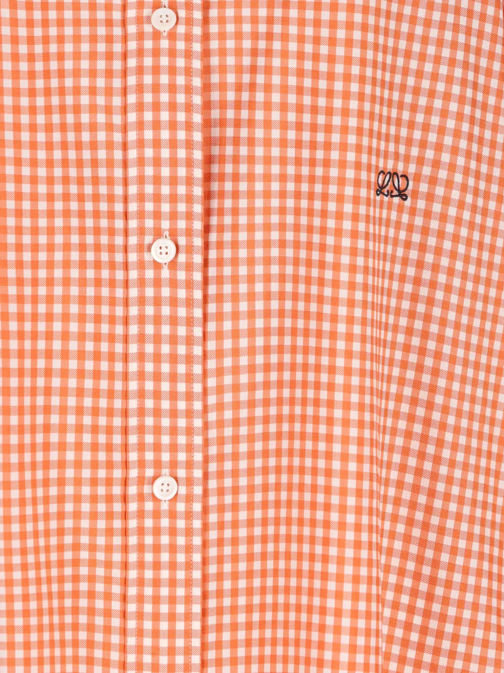 LOEWE Fijn geruite blouse met Anagram-borduurwerk Oranje