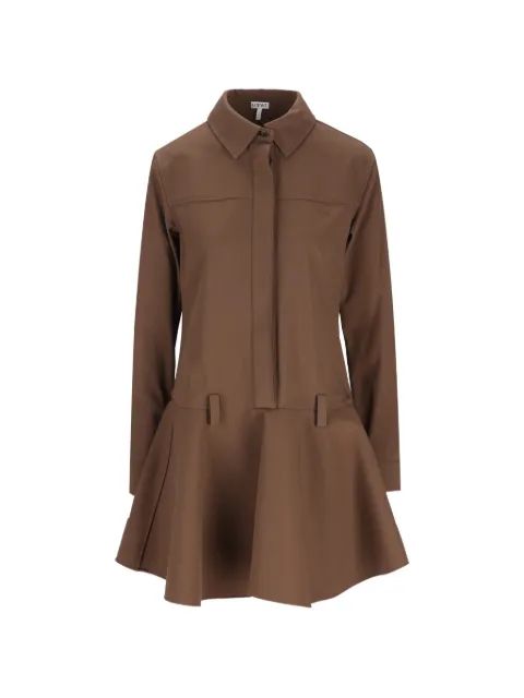 LOEWE Anagram-embroidered flared shirt dress