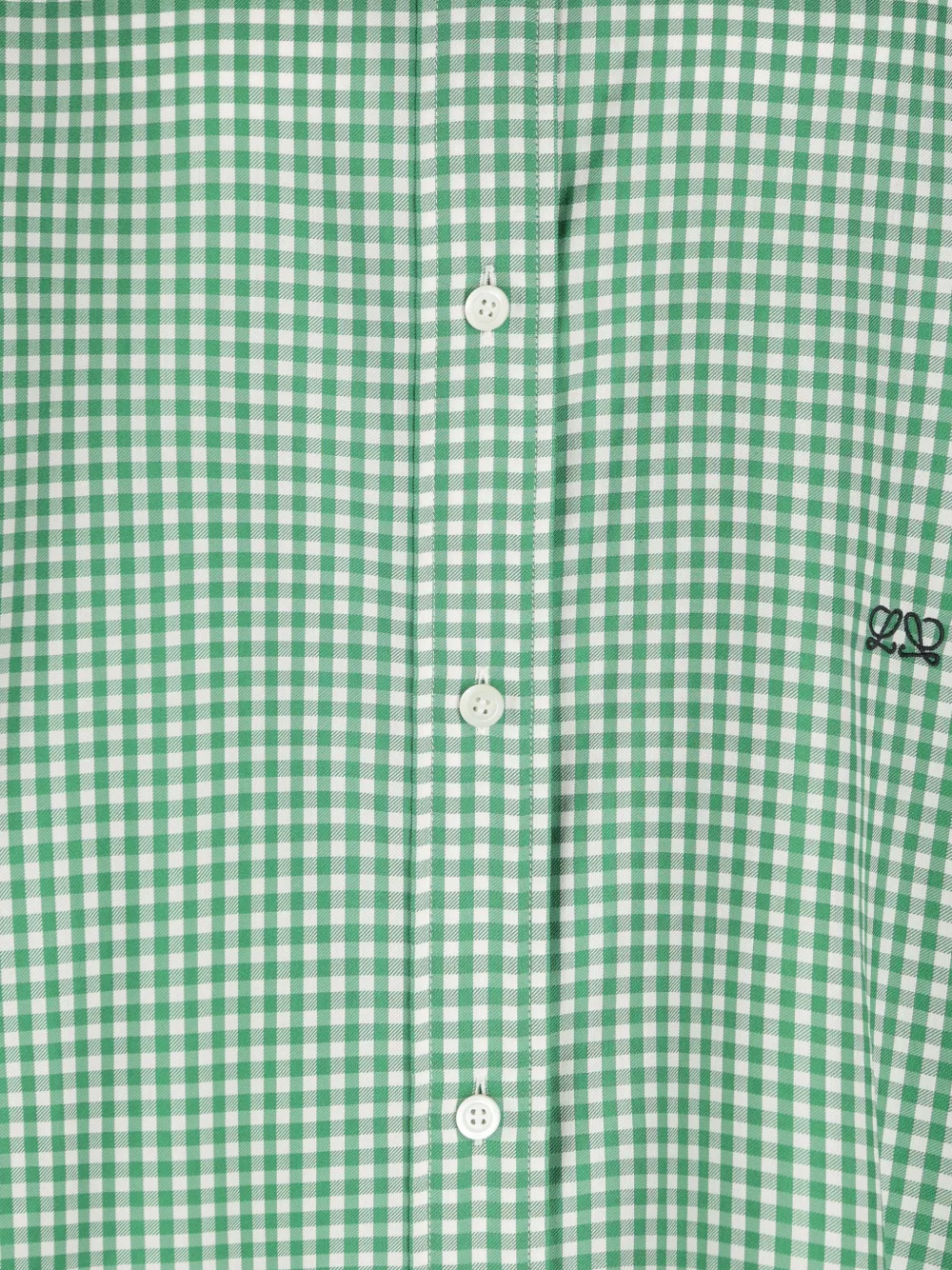 LOEWE Geruite blouse met Anagram-borduurwerk Groen