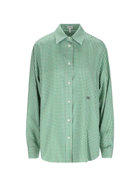 LOEWE Anagram-embroidered gingham shirt