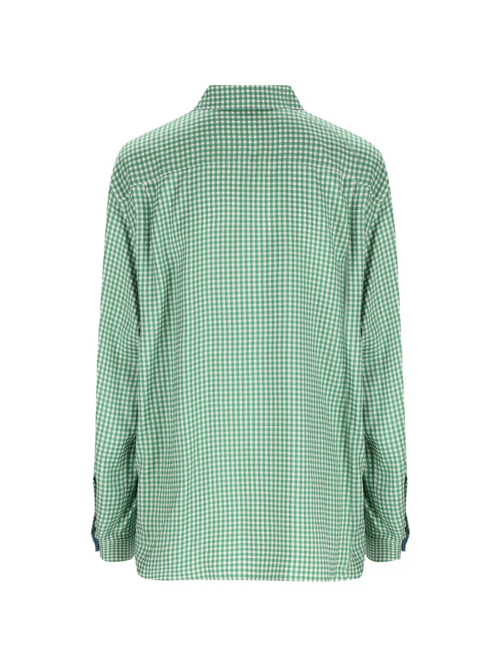 LOEWE Geruite blouse met Anagram-borduurwerk Groen