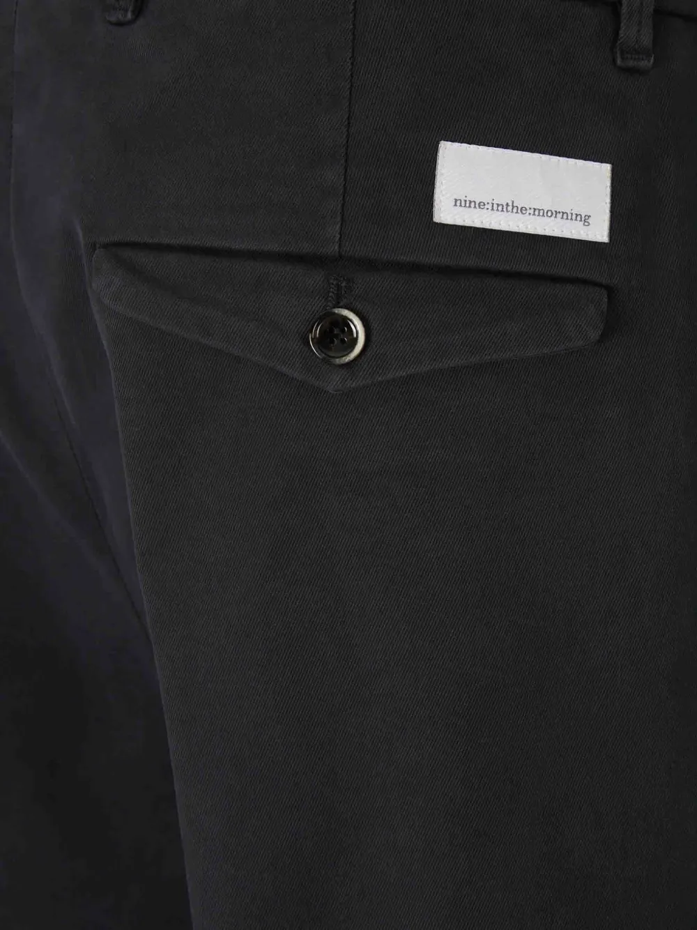Nine In The Morning Straight broek met logopatch Zwart