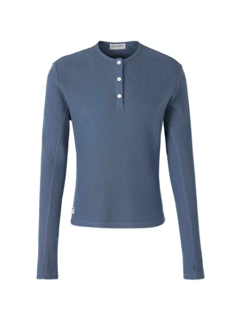 Carrer Lis Henley waffle-knit T-shirt