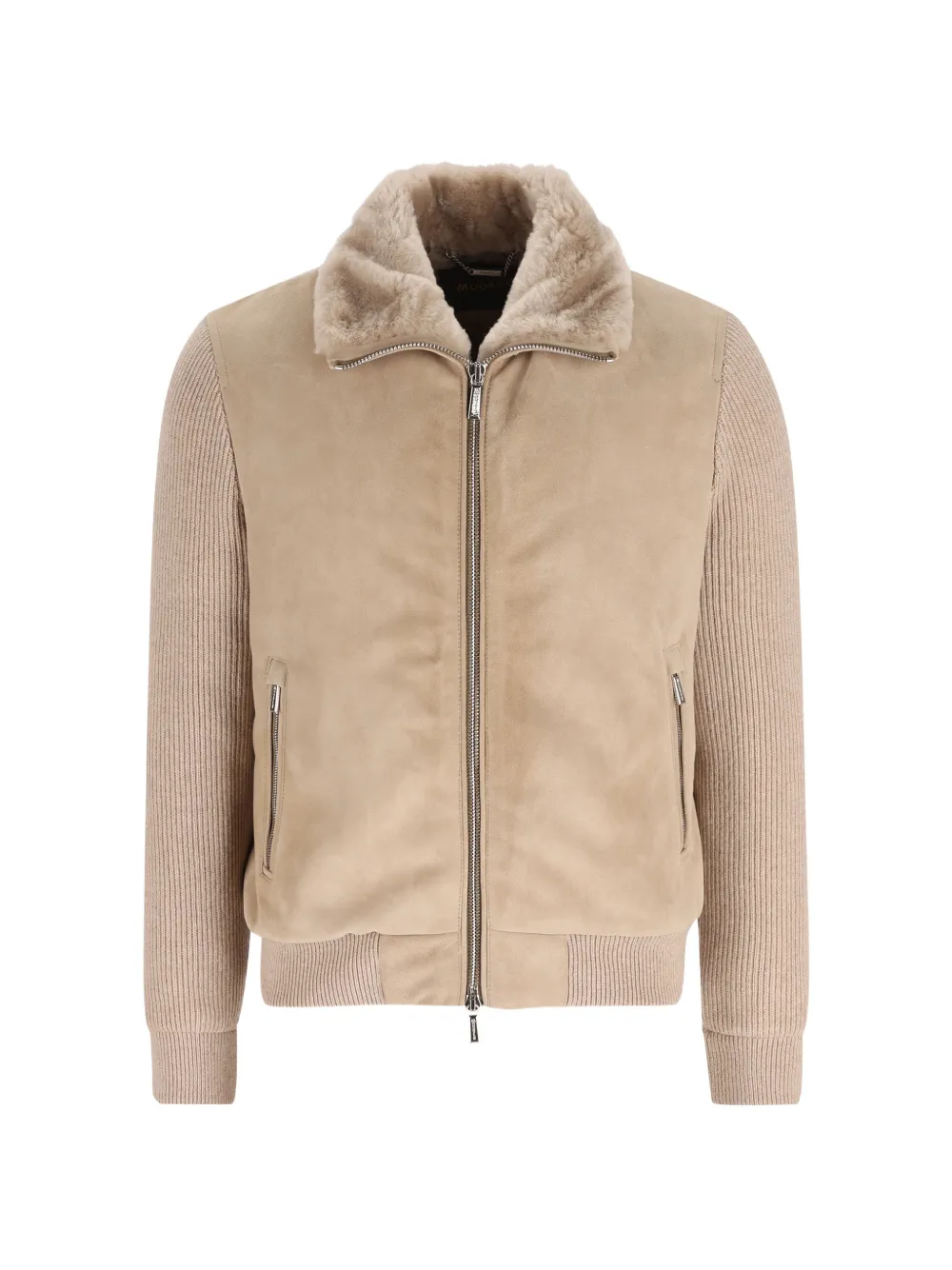 Moorer Campiglio-CAB suede-panelled bomber jacket - Toni neutri